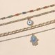 thumbnail image 4 of Gold Layered Necklace Evil Eye Necklace Chunky Gold Chain Necklace Layered Choker Necklace Hamsa Hand Necklace Jewelry Gift for Women, 4 of 4