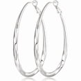 thumbnail image 1 of Chenchen Silver Hoop Earrings for Women Oval Hypoallergenic 925 Sterling Silver Hoop Earrings Lightwieght Large Hoops Earring for Women Trendy, 1 of 1
