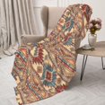 Adobk Traditional Tribal Aztec Print Blanket Super Soft Flannel Throw