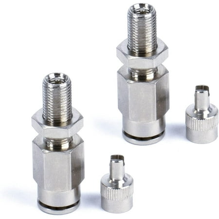 DOT Inflation Valve (For 1/4" Air Line) PTC Style, Nickel Plated (2 pcs) DOT Approved