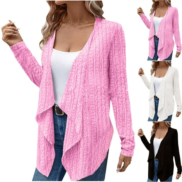 Yuyuzo Sweater Cardigans for Women Long Sleeve Open Front Outwear Loose Lightweight Comfy Knitted Cardigans