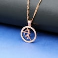 thumbnail image 3 of Uloveido 12 Zodiac Sagittarius Angle Necklace with Rose Gold Plated Men Shooter Shape Cubic Zirconia Constellation Pendant Jewelry Necklace Birthday Nov 23rd to Dec 21st Gift N1047, 3 of 7