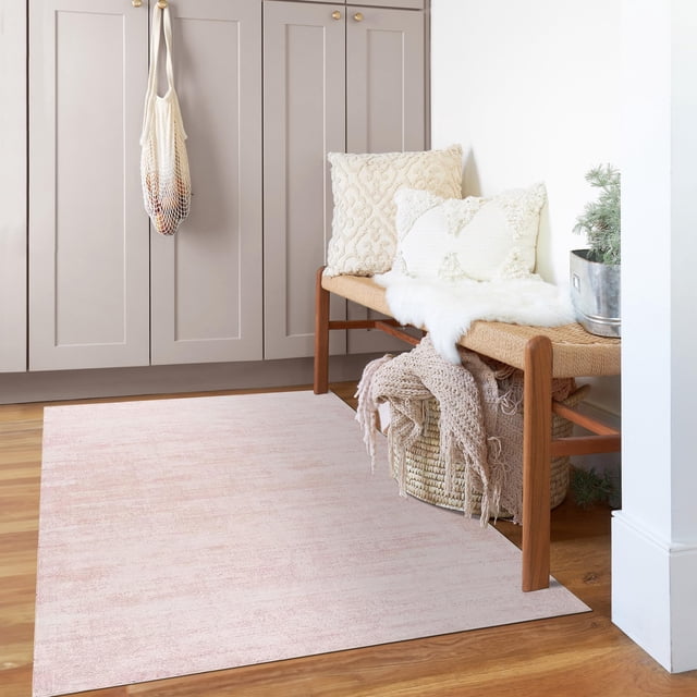 Alfombra BILEEHOME de poliéster rosa, 90 x 150 cm, para cocina y baño