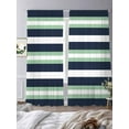 thumbnail image 2 of Green Navy Blue Striped Sheer Curtains for Living Room Bedroom Chic Abstract Lines Geometric Sheer Curtains 108 Inch Long 2 Panels Set Light Filtering Curtain Window Treatments Drapes for Dining Room, 2 of 6