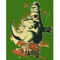 thumbnail image 2 of Men's The Simpsons Godzilla Homer School Bus  Graphic Tee Kelly Green Medium, 2 of 5