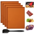 thumbnail image 1 of YOPTOP 4pcs Silicone Dehydrator Mats With Edge  Non-stick Dehydrator Sheets  Multifunctional Dehydrator Trays With Silicone Scraper  Dishwasher Safe For Making Fruit Leather Vegetables  K,Brown Set, 1 of 7