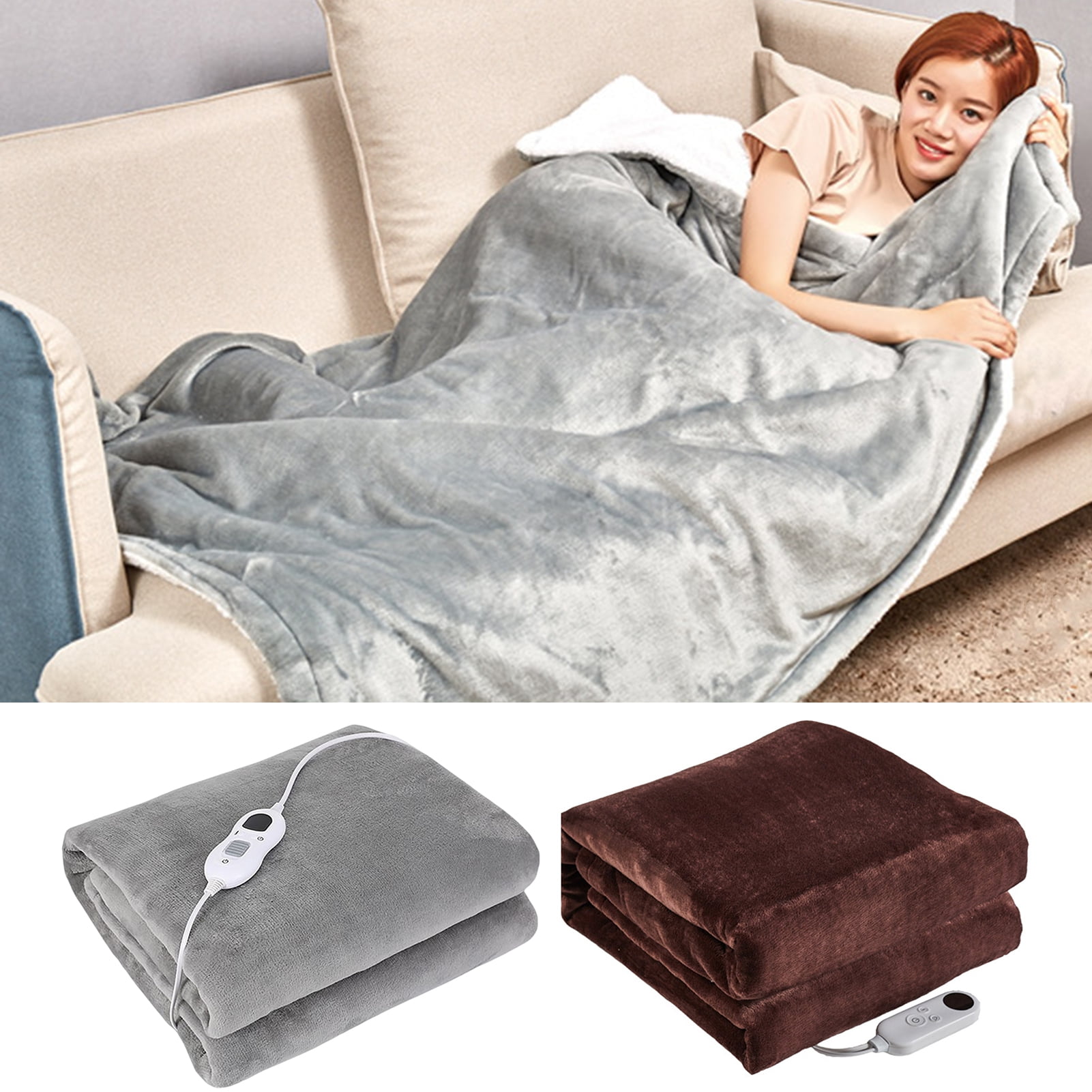 Bobasndm Electric Blanket Adjustable Temperature Fast Heating-up Plush  Heating Flannel Throw Blanket Bedroom Bedding for Cold Weather - Walmart.com
