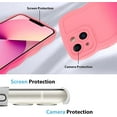 thumbnail image 5 of for iPhone 13 Case Gradient Silicone Case with Wireless Charger, Wave Edge Soft Back Cover with Screen Protector Cover for Girls Women -Pink, 5 of 6
