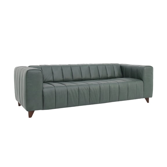 Crafters and Weavers Octavia Top Grain Leather Sofa in Green