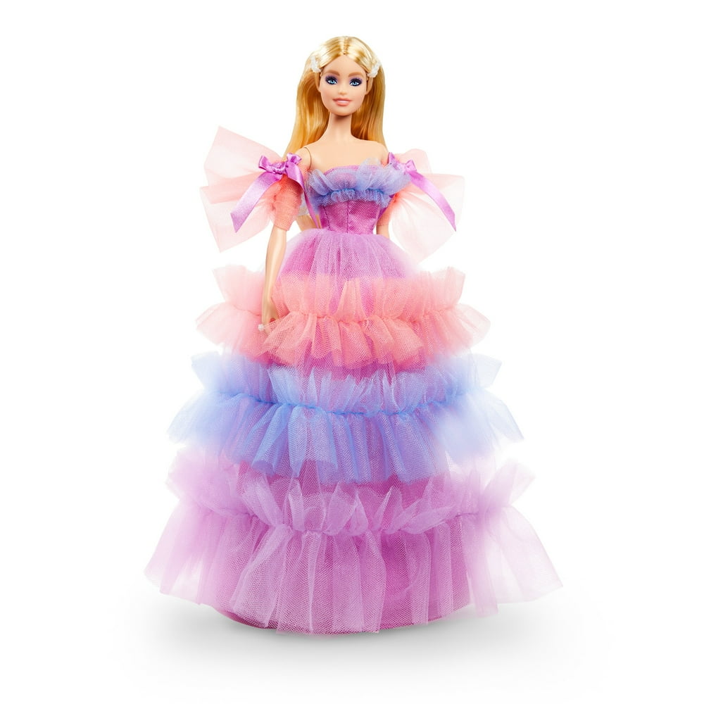 Barbie Birthday Wishes Doll (Blonde, 13inch) in Gown, Gift for 6 Year
