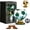 Green, variant on Soccer Ball Shaped Rotating Drinking Glass Cup | 10oz Football Beer Mug with Gold Base & Stainless Steel Ice Puck | 360 Spinning Whiskey Tumbler for Men, Sports Fans Gift
