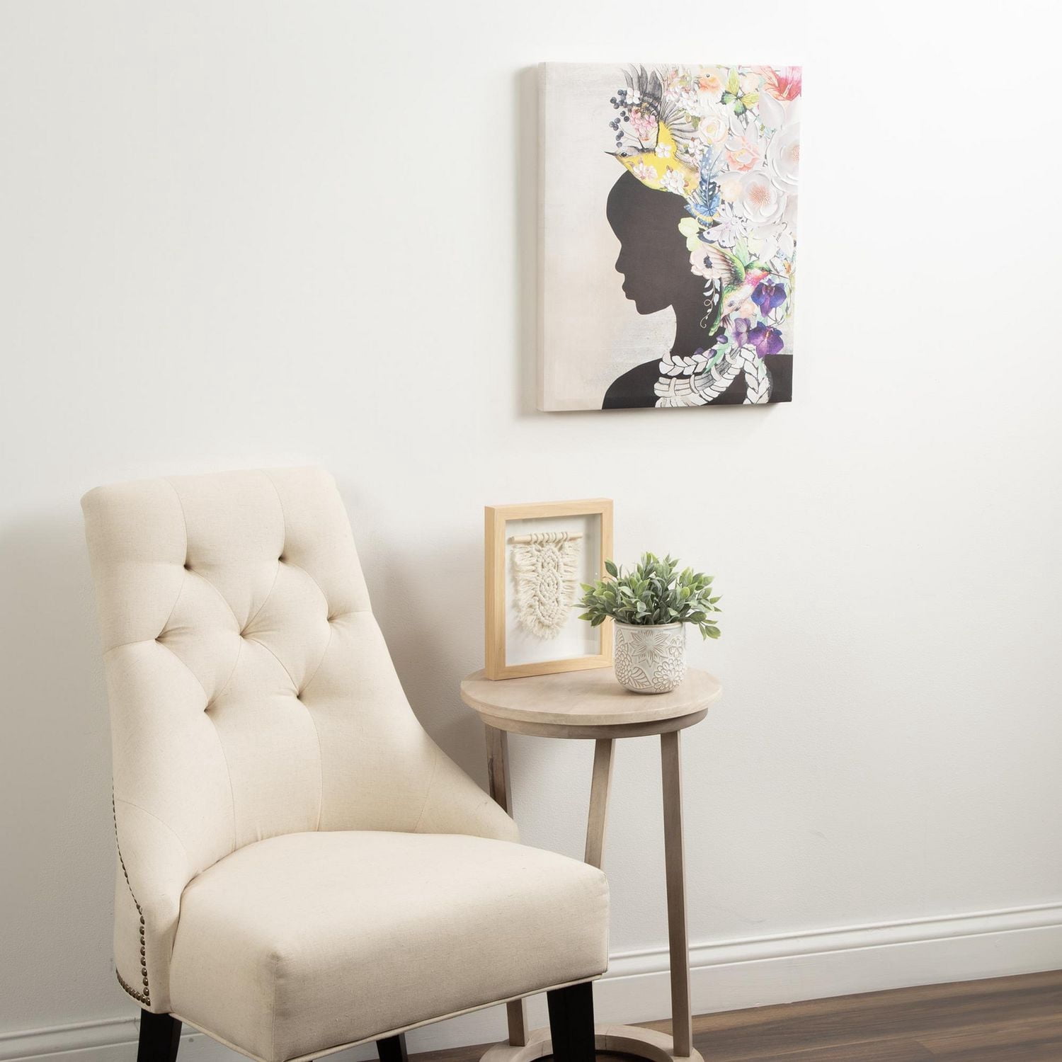 hometrends Natural Woman Embellished Canvas Art Print