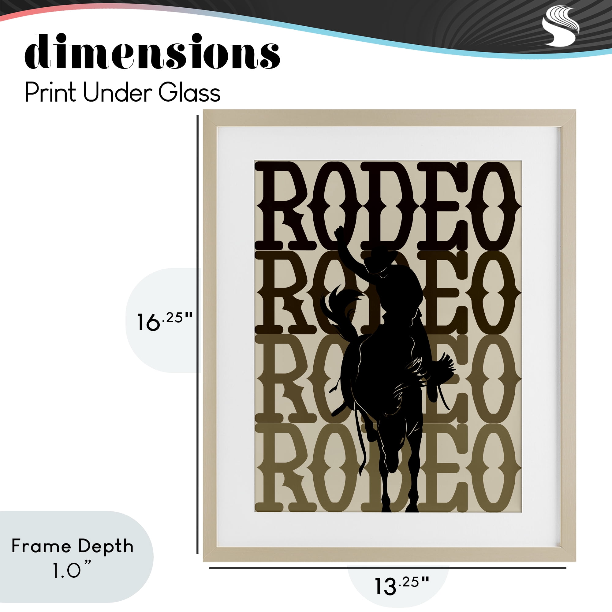 Stupell Industries Rodeo Gradient Cowboy Birch Framed Print Under Glass, design by CAD Designs