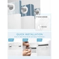 thumbnail image 5 of No Hook Cloth Fabric Shower Curtain with Snap in Liner, Blue Ombre Stripe Waterproof Shower Curtains Set with See Through Top Window, Farmhouse Simple Striped Bath Curtains Shower 72"x78", 5 of 6