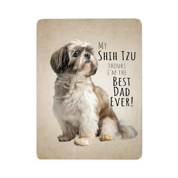 CafePress - Best Shih Tzu Dad - Large Sherpa Fleece Throw Blanket 80" x 60"