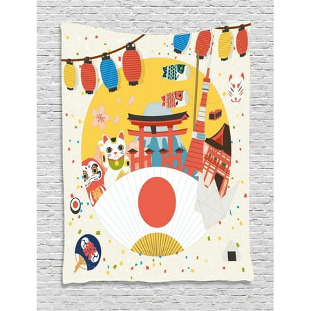 Lantern Tapestry Japanese Inspired Commercial Pattern Various