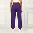 thumbnail image 6 of ZHYou No Boundarie Sweatpants for Women Fleece Multi Vertical Seam Drawstring High Waist Loose Cuffed Leg Joggers with Side Pockets,Purple,Size 2XL, 6 of 6