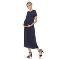 thumbnail image 2 of White Mark Women's Maternity Asymmetric Drop Waist Maxi Dress, 2 of 5