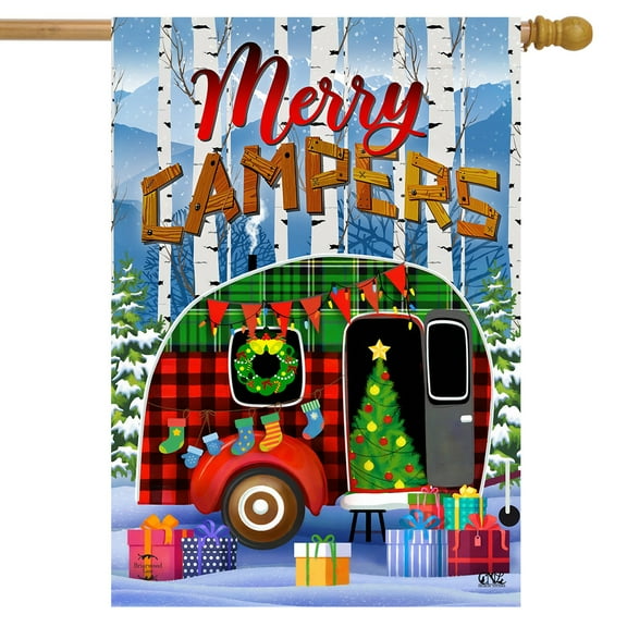 Briarwood Lane Merry Campers Christmas House Flag