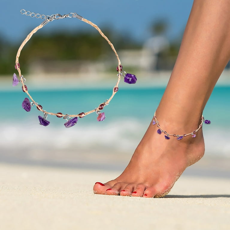 Stone on sale ankle bracelets
