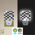 thumbnail image 2 of Yayeee LED Night Light for The Home Plug in With Light Sensors 2 Pack, Black and Gray Plaid Pattern, 2 of 6