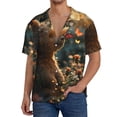 thumbnail image 1 of Fotbe Sunshine Butterfly Flower Bear Camisa Estampada de Manga Corta para Hombre, Casual de Verano, Estilo Playero, Sin Arrugas-Small, 1 of 5