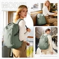 thumbnail image 5 of SYCNB Waterproof Lightweight Travel Backpack for Women, Laptop Backpack with Charging Port for College Student, Airline-Approved Carry On Backpack, Personal Item Travel Bag with Shoe Pouch Gray Green, 5 of 8