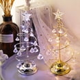 thumbnail image 1 of Adornos navideños regalo chapado árbol de hierro forjado LED cristal luminoso árbol de Navidad adornos de mesa de cristal luz de noche, 1 of 5