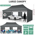 thumbnail image 5 of HOTEEL 10'x20' Pop up Canopy Tent with 6 Removable Sidewalls, Instant Outdoor Canopy Shelter with Upgrade Raised Roof and Carry Bag, Gray, 5 of 14