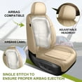 thumbnail image 3 of AQBDDBQ Front Seat Covers Custom for Honda Fit 2007-2020 Breathable Comfort Leather Seat Covers Car Seat Protector Beige,Front Set(2 Seats), 3 of 10