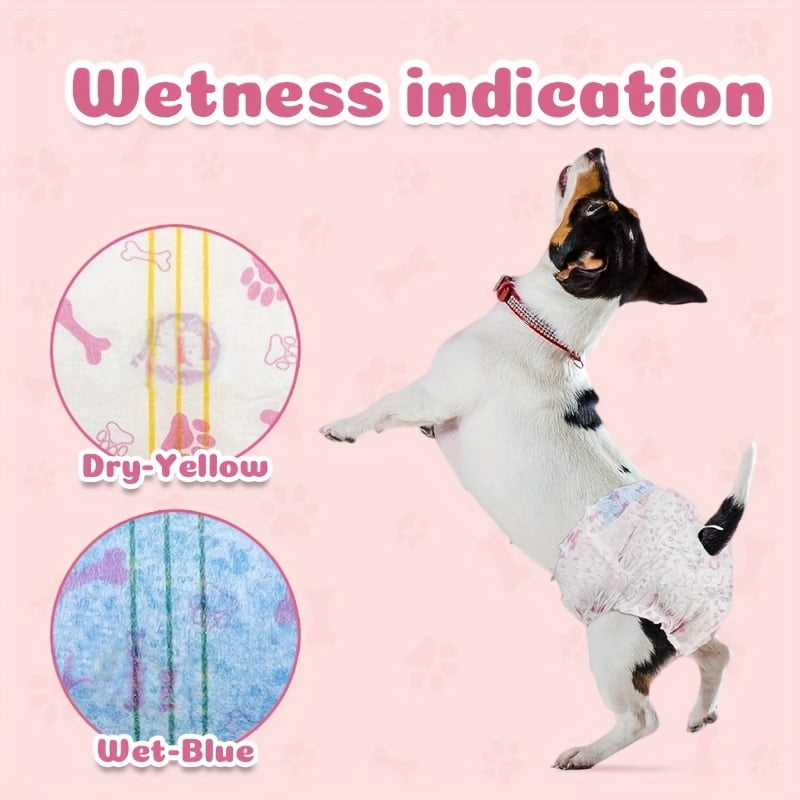40 - piece leak - proof female dog diapers. Featuring imported polymer absorbent core, they absorb instantly and dry quickly. Stretchy, elastic, soft & leak - proof