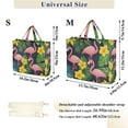 thumbnail image 2 of FORMRS Womens Corduroy Tote Bag Crossbody Shoulder Handbag with Pocket, Flamingo Pattern, 2 of 7