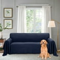 thumbnail image 5 of Sanmadrola Sofa Cover, Couch Covers for 2 Cushion Couch Sofa, Sectional Couch Covers for L Shaped Couch Cover, Living Room Sofa Throws Sofa Slipcovers for Pets, Kids (71"x 102",Loveseat, Dark Blue), 5 of 10