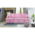 thumbnail image 2 of Lilola Home Paisley Linen Fabric Reversible Sleeper Sectional Sofa with Storage Chaise-Color:Pink, 2 of 7