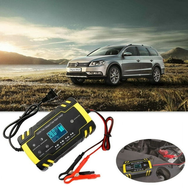 Batterie de Voiture Entièrement Automatique pour Chargeur Réparation d'Impulsions Outil d'Affichage LCD Numérique