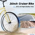 thumbnail image 3 of Single Speed Bicycles 26"Inch,Steel Frame, Wide Wheels for Stability, Rear Coaster Brakes,Multiple Colors Men's Beach Cruiser Bike , 3 of 5
