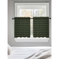 thumbnail image 5 of Green Black Buffalo Plaid Tier Curtains 24 Inch Length,Sheer Curtains for Bedroom Living Room Window Geometric Classic Checkered Short Kitchen Curtains Drapes for Small Half Window 27.5"x24" 2 Panels, 5 of 7