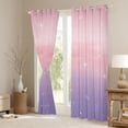 thumbnail image 3 of Homewish Starry Sky Black Out Curtains,Ink Painting Aesthetic Curtains Pack of 2 (42x63 Each),Pink Purple Ombre Bedroom Curtains For Girls Teens,Microfiber Bedroom Decor, 3 of 6