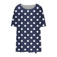 thumbnail image 4 of LIaqionyy Chemises à Manches Courtes pour Femmes Grande Taille, Décontractées, Col Rond, Mode, Tuniques Amples, Blouses Tendance, 4 of 5