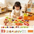 thumbnail image 5 of Loespoir Pretend Play Food Set, Peel and Cut Fruit Vegetable Toys, Kitchen Cutting Playset, Educational Role Play, Toddler Preschool Kids, Montessori Learning Gift, 5 of 7