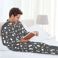 thumbnail image 6 of Honeii Lovely Penguin Pattern Mens Pajamas Set,2pcs Men's Lounge Long Sleeve Sleep Shirt and Pajama Bottoms Sleepwear Set,Mens Pjs Sets-XX-Large, 6 of 7