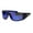 Matte Black Blue Mirror, variant on Choppers Mens Thick Temple Classic Biker Sunglasses Matte Black Grey Orange Mirror