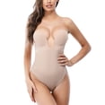 thumbnail image 2 of Sopiago Clothing Garments Women Shapewear Bodysuit Waist Trainer Slim Full Body Shaper Seamless Tummy Control Romper Tops Round Neck Jumpsuits Beige,S, 2 of 6