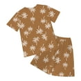 thumbnail image 4 of Caqnni Toddler Baby Boy Girls Summer Outfit Short Sleeve T Shirt Elastic Shorts Outfits Beach Casual 2Pcs Pajamas & Dailywear Set 2-3 Years,Coffee, 4 of 4