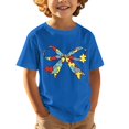 thumbnail image 4 of CPNG Children's Girls and Boys T Shirt Autism Awareness Bow Puzzle Print Loose Fit Tees Summer Casual Crew Neck Short Sleeve T-Shirt, 4 of 8