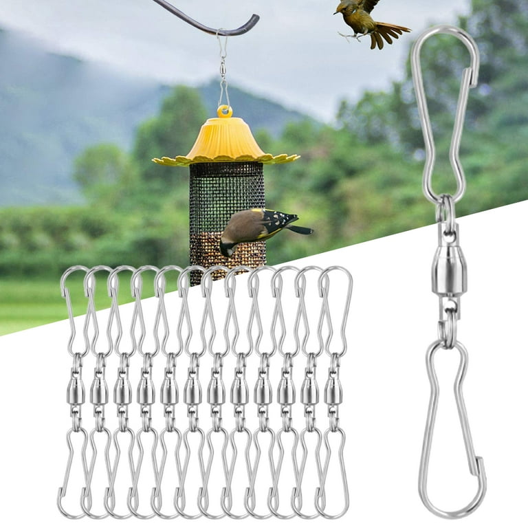 Dual-Clip Spinning Hooks - Versatile Stainless Steel Swivel Hooks for  Hanging Plants and Windsocks (12Pcs)