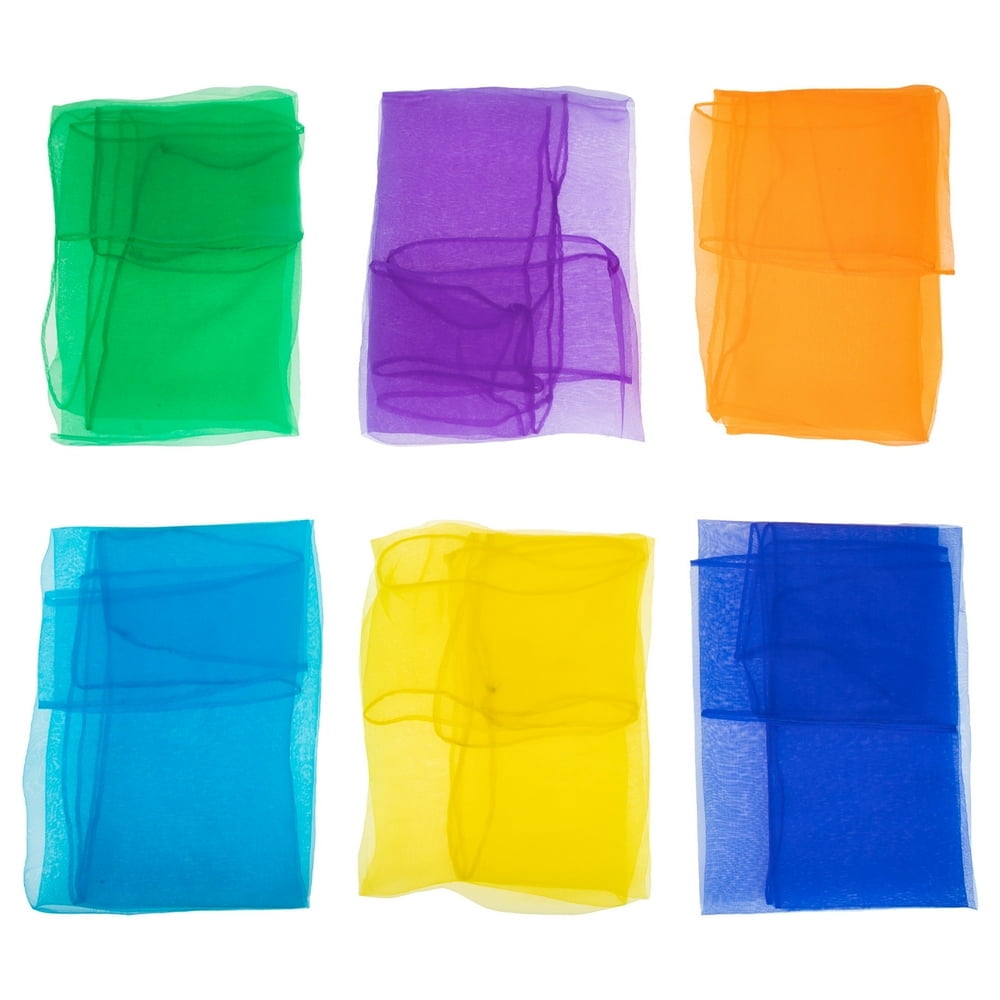 Square Juggling Soie Foulards de Danse Accessoires Accessoires de Performance Foulards de Mouvement Foulard de Groupe Rythmique 24 par 24 Pouces (Blanc