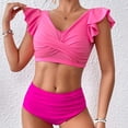 thumbnail image 7 of MSJUHEG Swim Suits for Women 2025,Boho Swimsuits for Women,High Waisted Bikini Sets,Ruffle Swimsuits for Women,One Shoulder Swimsuits for Women,High Waisted Swimsuits for Women, Hot Pink M, 7 of 7