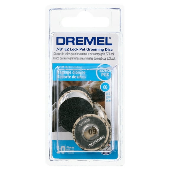 Dremel SD60-PGK EZ Lock Pet Nail Grooming Discs for 7760PGK/PGKE & AT02 Pet Guard Attachment, 10 Pack
