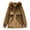 Coffee 2XL, variant on Winter Women Jacket Furry Hood Long Sleeves Padded Drawstring Waist Pockets Cotton Coat Zipper Closure Mid Length Solid Color Windproof Warm Coat